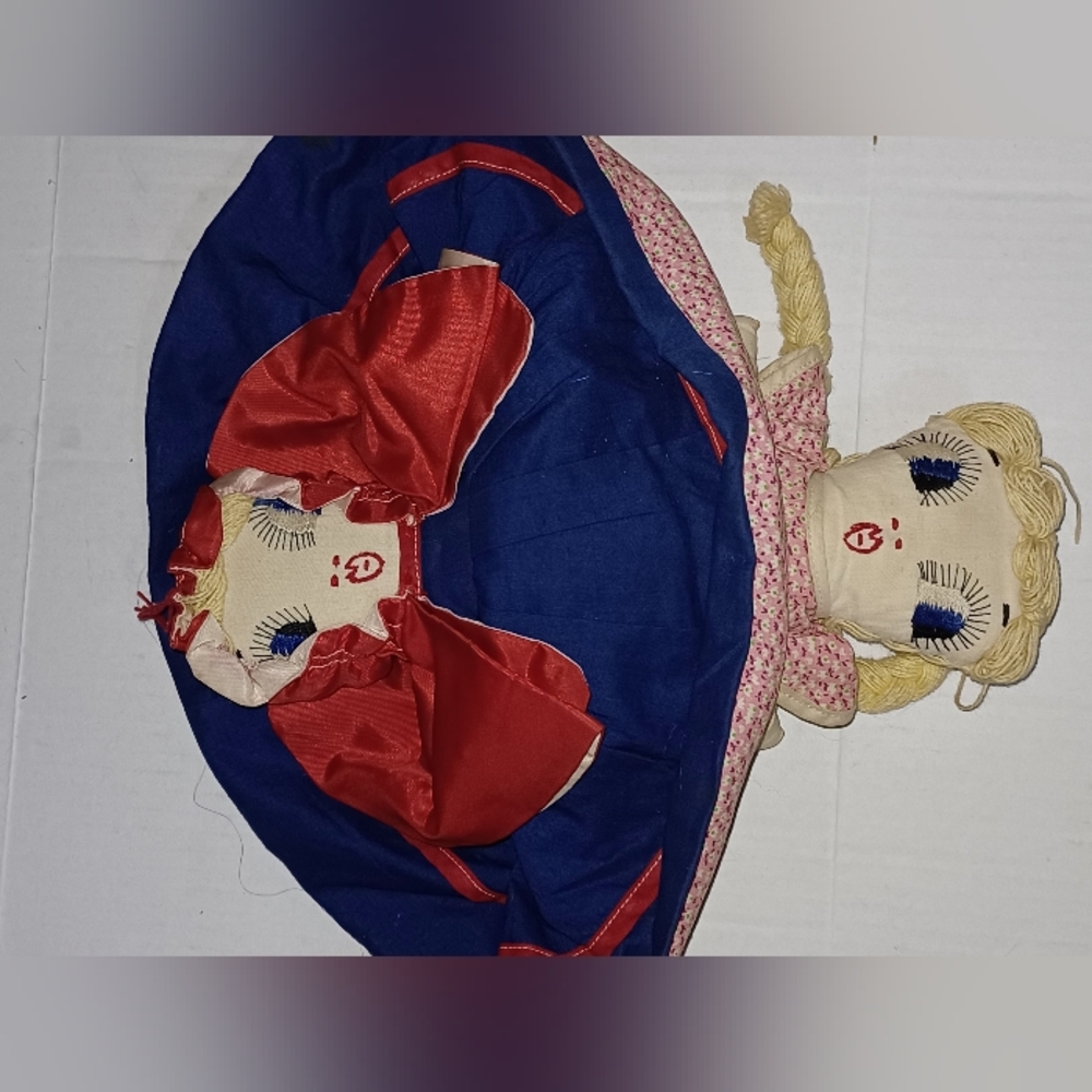 Topsy Turvy Snow White & Witch 2 head rag doll antique